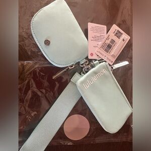 Beautiful Brand new with Tags mint green dual pouch wristlet. Lululemon